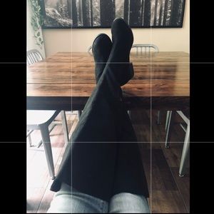 American Eagle OTK black suede wide calf boots